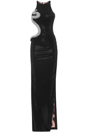 Philipp Plein Crystal-embellished cut out-detail maxi dress