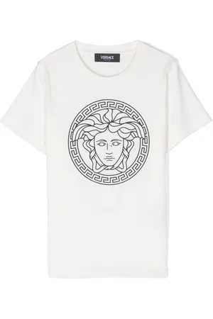 Versace Kids Medusa Head glitter-detailed T-shirt - White