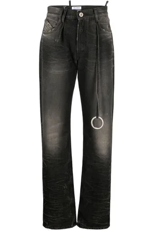 The Attico Mid-rise tapered-leg jeans