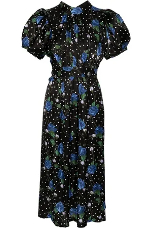 ROTATE Floral-print midi dress