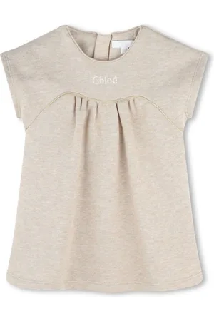 Chloé Logo-embroidered empire-line dress