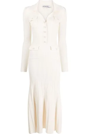 Self-Portrait Ribbed-knit maxi dress