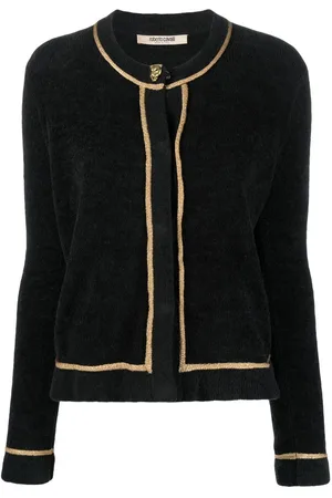 Roberto Cavalli Embroidered-logo long-sleeve cardigan