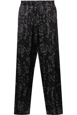 VERSACE Barocco-print velvet pajama trousers