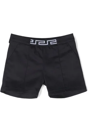 VERSACE Greca-waistband cotton shorts