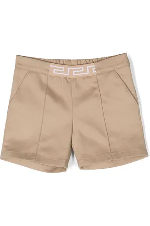 VERSACE Greca-waistband cotton shorts