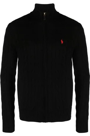 Ralph Lauren Cable-knit cotton zip-up cardigan