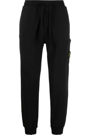 Stone Island Compass-appliqué cotton track pants