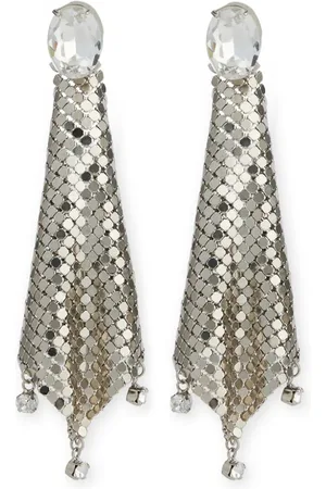 Paco rabanne Crystal-embellished chainmail drop earrings