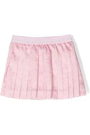VERSACE Greca-waistband pleated skirt