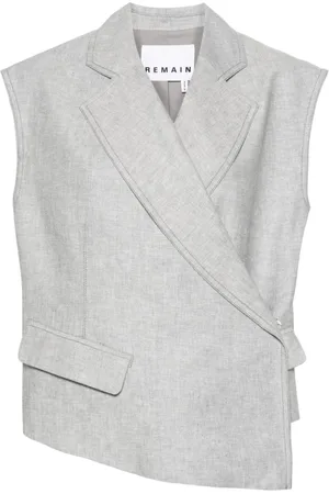 REMAIN Asymmetric mélange wrap waistcoat
