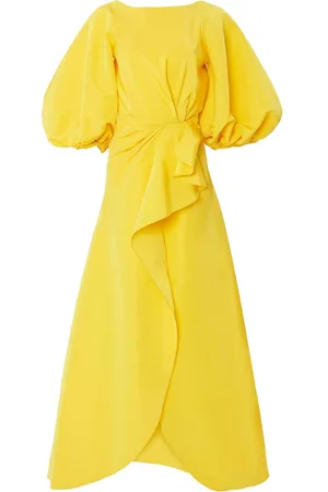 Carolina Herrera Puff-sleeve sarong silk gown