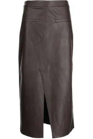 tout a coup Faux-leather pencil midi skirt