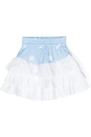 MONNALISA Star-print tiered skirt
