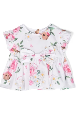 MONNALISA Bird Houses floral blouse