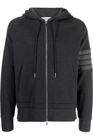 Thom Browne 4-bar zip up hoodie