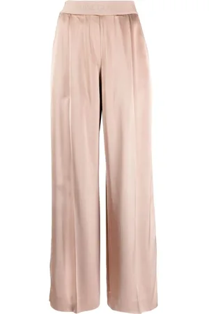 STINE GOYA Ciara logo-waistband satin trousers