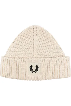 Fred Perry Logo-appliqué ribbed beanie