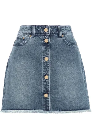Michael Kors Logo-plaque A-line denim miniskirt
