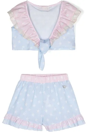 MONNALISA Star-print ruffled shorts set