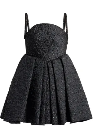 VERSACE Pleated Lurex cloqué minidress