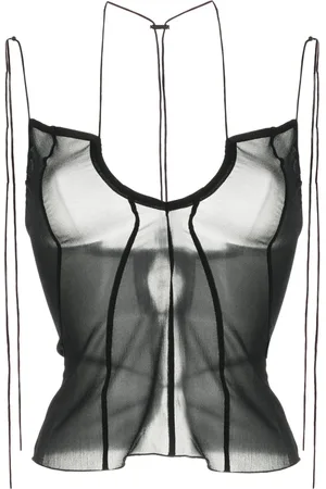 KNWLS U-plunging stretch-silk top
