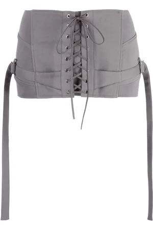 KNWLS Strap-detail lace-up miniskirt