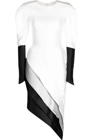 Saiid Kobeisy Mikado panelled piqué midi dress