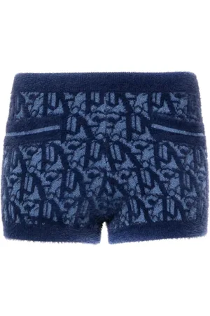 Palm Angels Monogram-jacquard knitted shorts