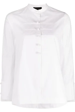 SHIATZY CHEN Band-collar poplin shirt