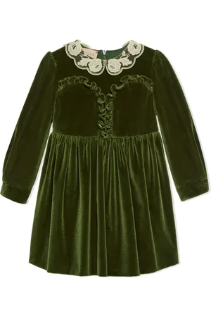 Gucci Lace-trim velvet dress
