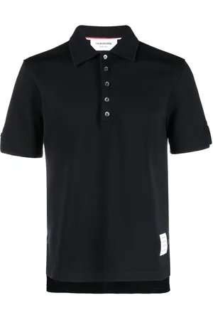 Thom Browne Stripe-trim piqué polo shirt