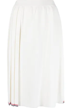 Thom Browne RWB-stripe pleated wrap skirt