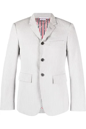 Thom Browne Stripe-print seersucker cotton blazer