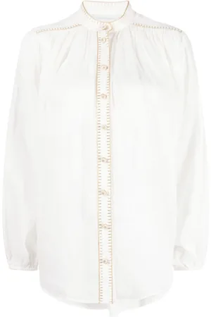 ZIMMERMANN Junie stitch-detail ramie blouse