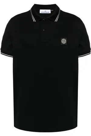 Stone Island Compass-badge piqué polo shirt