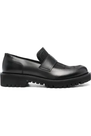 VALENTINO GARAVANI Toile Iconographe leather loafers