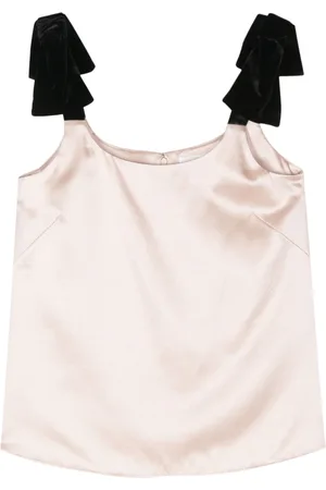 Chloé Bow-strap satin-finish top