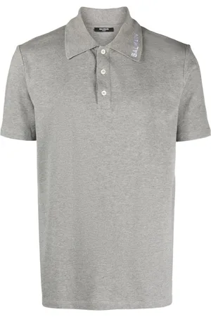 Balmain Logo-embroidered cotton polo shirt
