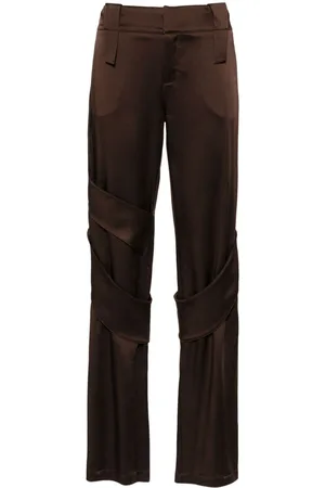 BLUMARINE Satin wide-leg cargo trousers