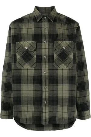Purple Brand Logo-embossed checked shirt