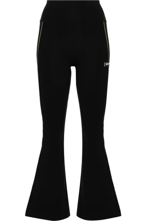 VERSACE Logo-appliqué flared leggings