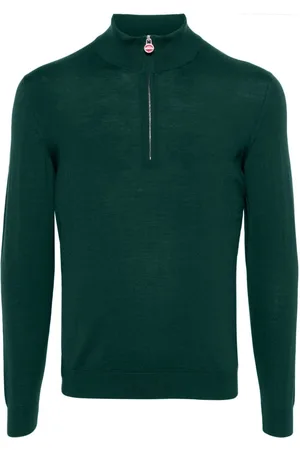 Kiton High-neck half-zip wool jumper
