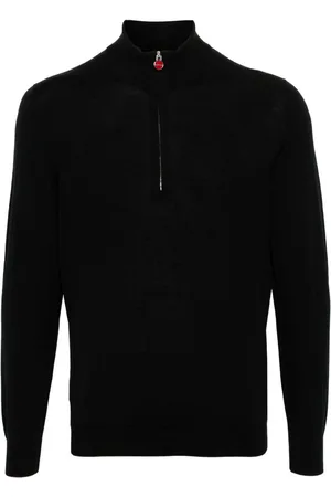 Kiton High-neck half-zip wool jumper