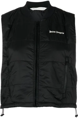 Palm Angels Logo-embroidered cropped gilet