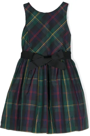 Ralph Lauren Checked bow-embellished dress