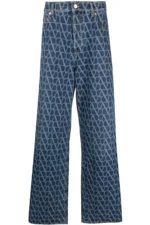 VALENTINO GARAVANI Toile Iconographe-pattern wide-leg jeans