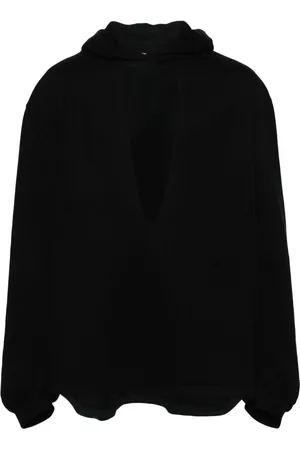 Random Identities Plunge-V cotton hoodie