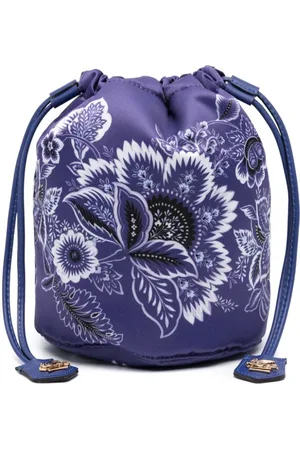 Etro Floral-print drawstring clutch bag