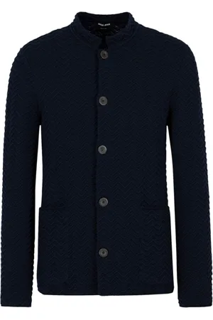 Giorgio Armani Zigzag-embroidery buttoned cardigan